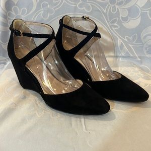 Cole Haan Black Suede Wedge size 9.5